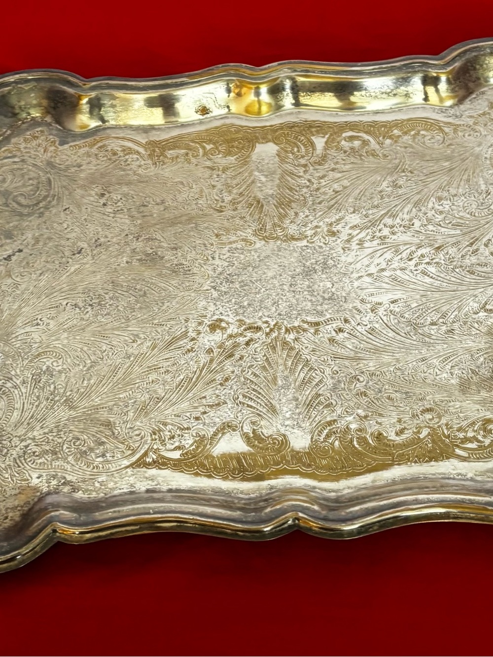 Vintage silver plated serving tray